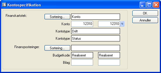 Kontospecifikation - 2 udv�lgelsesbillede