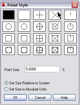 Dialogboks for Point Style