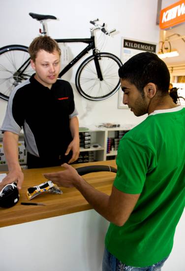 Betjening cykelhandler